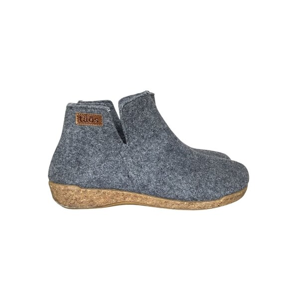 Taos Womens Wool Felt Ankle Booties With Cork Sole & Cozy Style Size 42 - Picture 1 of 9